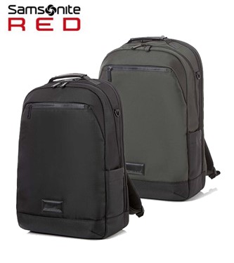 【ELDERT QU2】15.6吋 筆電後背包 包前橫式 兩側彈性拉鍊 智慧型袖套 Samsonite RED
