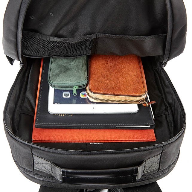 【ELDERT QU2】15.6吋 筆電後背包 包前橫式 兩側彈性拉鍊 智慧型袖套 Samsonite RED