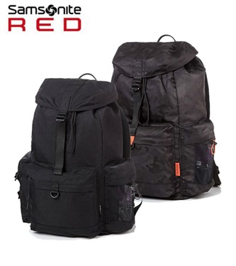 【ABBEY QU3】復古風翻蓋後背包 拆卸式胸扣 D型環 輕量 可水洗 Samsonite RED