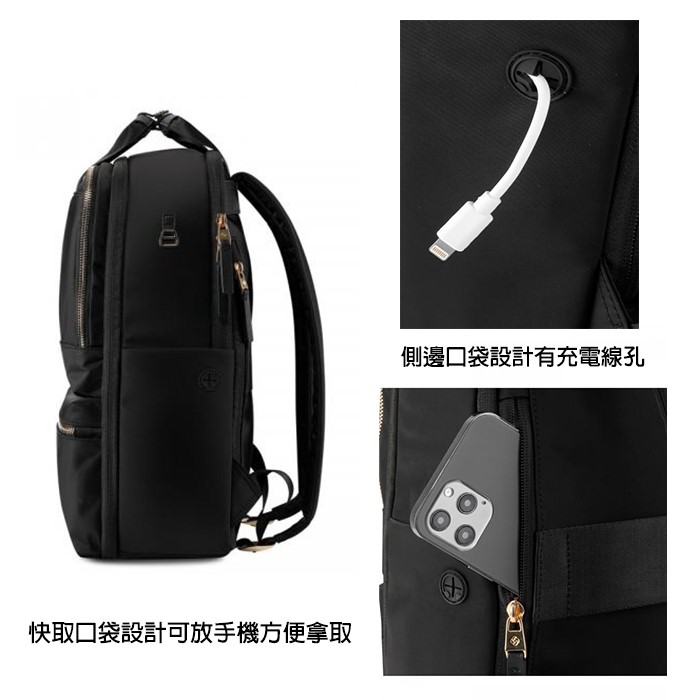 【AQUARIUS NO0】14吋筆電後背包 可手提 大開口多口袋側邊口袋可插掛 商務通勤推薦 Samsonite新秀麗
