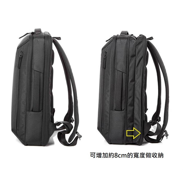 【DOMANN QK4】15.6吋後背包可擴充加大U型開口側邊手把可插掛多口袋抗菌內裡 差旅推薦Samsonite RED