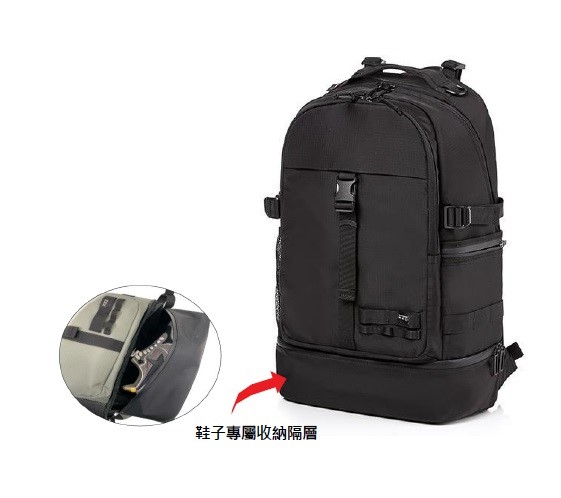 【MARMION QK8】後背包可調胸扣Cordura耐磨尼龍鞋子專屬層背部暗袋側邊水瓶傘袋 Samsonite新秀麗
