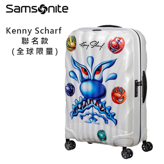 全球限量【C-LITE CS2】25吋行李箱 Kenny Scharf 聯名款貝殼箱 歐洲製雙拉桿雙軌輪 Curv材質 Samsonite 新秀麗